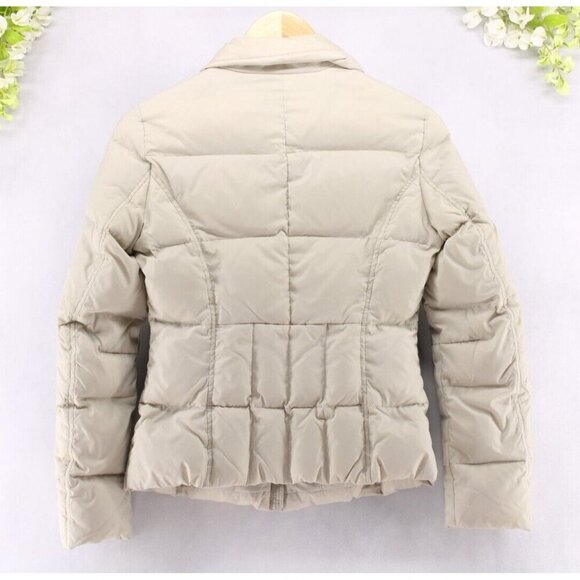 United Colors of Benetton Beige Women's Down Feather Puffer Jacket Sz S /42 - Picture 2 of 8